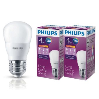 Philips หลอด LED BULB 4 วัตต์ ขั้ว E27 แสงวอร์มไวท์ (2 ดวง) Philips หลอด LED BULB 4 วัตต์ ขั้ว E27 แสงวอร์มไวท์ (2 ดวง)