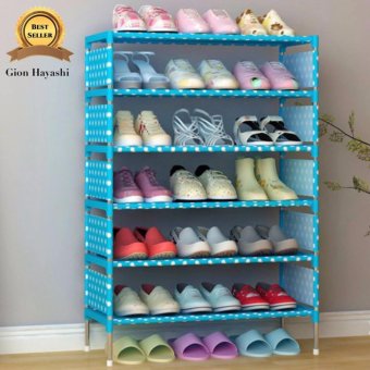 Hayashi - Shoe Rack ชั้นวางรองเท้า 5 ชั้น ลายดอท สีฟ้า Hayashi - Shoe Rack ชั้นวางรองเท้า 5 ชั้น ลายดอท สีฟ้า
