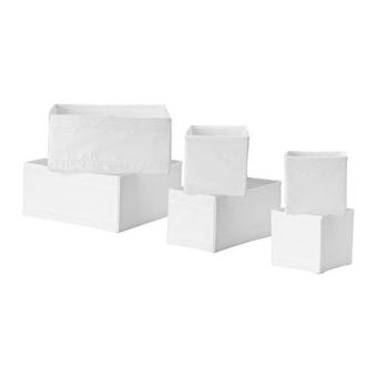 IKEA กล่อใส่เสื้อผ้า SKUBB Box, set of 6, white IKEA กล่อใส่เสื้อผ้า SKUBB Box, set of 6, white