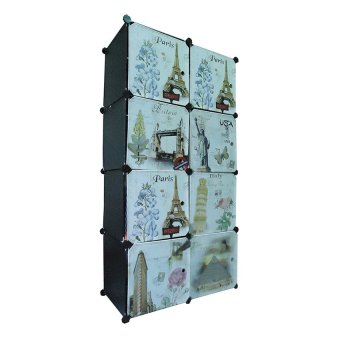 I-YO DIY Cabinet ตู้เสื้อผ้า+ตู้เก็บของ 8 ช่อง ลายวินเทจ (สีดำ) I-YO DIY Cabinet ตู้เสื้อผ้า+ตู้เก็บของ 8 ช่อง ลายวินเทจ (สีดำ)