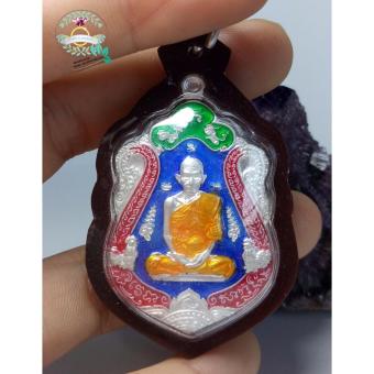 hindd เหรียญหลวงพ่อรวย รุ่นรวยทันใจ ลงยา 5 สี ใส่กรอบใสขอบน้ำตาลสวยงาม hindd เหรียญหลวงพ่อรวย รุ่นรวยทันใจ ลงยา 5 สี ใส่กรอบใสขอบน้ำตาลสวยงาม