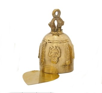 THAI BRONZE ระฆังพร้อมใบโพธิ์ทองเหลือง ขนาดกว้าง 5 ซม THAI BRONZE ระฆังพร้อมใบโพธิ์ทองเหลือง ขนาดกว้าง 5 ซม