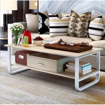 Asia โต๊ะกลางโซฟา โต๊ะกาแฟ ขนาด 1 เมตร รุ่นมีลิ้นชัก โครงเหล็กขาว สี Light Maple Asia โต๊ะกลางโซฟา โต๊ะกาแฟ ขนาด 1 เมตร รุ่นมีลิ้นชัก โครงเหล็กขาว สี Light Maple