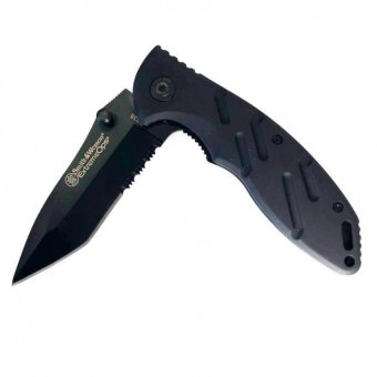Smith and Wesson Extreme Ops Tactical Knife 440C Stainless Steel Blade has a 58HRC hardness มีดพับใบกึ่งหยัก Smith and Wesson Extreme Ops Tactical Knife 440C Stainless Steel Blade has a 58HRC hardness มีดพับใบกึ่งหยัก