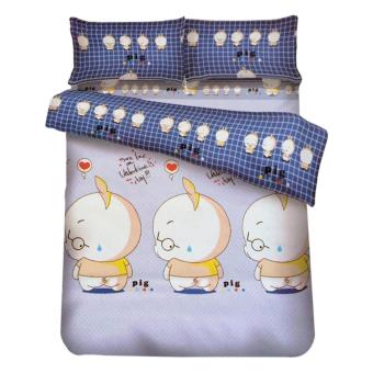 FD Premium ผ้าปูที่นอน ขนาด 6ฟุต 5 ชื้น รุ่น 6AA354 ลายการ์ตูนหมู (สี ฟ้า/เทา) FD Premium ผ้าปูที่นอน ขนาด 6ฟุต 5 ชื้น รุ่น 6AA354 ลายการ์ตูนหมู (สี ฟ้า/เทา)