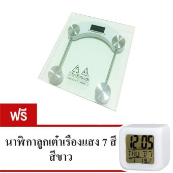 iBettalet เครื่องชั่งน้ำหนักดิจิตอล กระจกใส รุ่น QF-2005D (Gray) แถมฟรี นาฬิกา LED ทรงลูกเต๋า เรืองแสง 7 (White) iBettalet เครื่องชั่งน้ำหนักดิจิตอล กระจกใส รุ่น QF-2005D (Gray) แถมฟรี นาฬิกา LED ทรงลูกเต๋า เรืองแสง 7 (White)