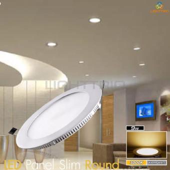 LIGHTTRIO LED SLIM PANEL แบบกลม 9วัตต์ แสงเหลือง แพค 2 ชิ้น LIGHTTRIO LED SLIM PANEL แบบกลม 9วัตต์ แสงเหลือง แพค 2 ชิ้น