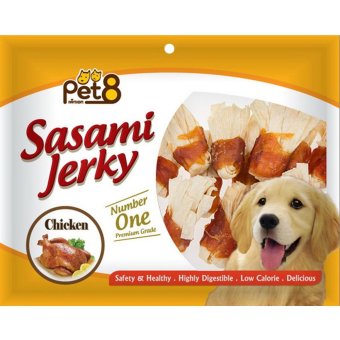 SASAMI JERKY ขนมสุนัข ไก่พันปลาเส้นใหญ่150ก.X2 SASAMI JERKY ขนมสุนัข ไก่พันปลาเส้นใหญ่150ก.X2