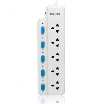 Philips รางปลั๊กไฟกันไฟกระชาก 5 ช่อง 5 สวิตช์ สายยาว 3 เมตร Philips รางปลั๊กไฟกันไฟกระชาก 5 ช่อง 5 สวิตช์ สายยาว 3 เมตร