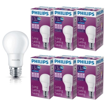 Philips หลอด LED BULB 13 วัตต์ ขั้ว E27 - แสงเดย์ไลท์ (6 ดวง) Philips หลอด LED BULB 13 วัตต์ ขั้ว E27 - แสงเดย์ไลท์ (6 ดวง)