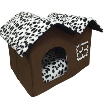 PetInspire บ้านแมว บ้านหมา ที่นอนสัตว์เลี้ยงรูปบ้าน 50x40x35 cm.High-end Double Pet House (สีขาวดำลายจุด) PetInspire บ้านแมว บ้านหมา ที่นอนสัตว์เลี้ยงรูปบ้าน 50x40x35 cm.High-end Double Pet House (สีขาวดำลายจุด)