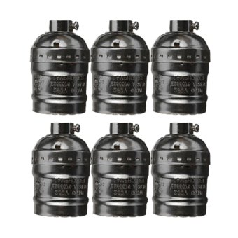 LEDANDLAMP ขั้วหลอดไฟ EDISON VINTAGE ขั้วหลอด E27 สีดำ ( แพ็ค 6 ชิ้น ) LEDANDLAMP ขั้วหลอดไฟ EDISON VINTAGE ขั้วหลอด E27 สีดำ ( แพ็ค 6 ชิ้น )