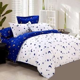 AI ZHUO ผ้าปูที่นอน 6 ฟุต พร้อมผ้านวม 6 ชิ้น ลายพระจันทร์(สีขาว/น้ำเงิน) AI ZHUO ผ้าปูที่นอน 6 ฟุต พร้อมผ้านวม 6 ชิ้น ลายพระจันทร์(สีขาว/น้ำเงิน)