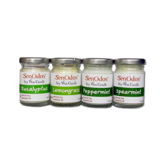 SenOdosเทียนหอมระเหย อโรม่า Minty Refresh Set 45g x4กลิ่น (กลิ่นยูคาลิปตัส, กลิ่นเปปเปอร์มินต์, กลิ่นสเปียร์มินต์, กลิ่นตะไคร้) SenOdosเทียนหอมระเหย อโรม่า Minty Refresh Set 45g x4กลิ่น (กลิ่นยูคาลิปตัส, กลิ่นเปปเปอร์มินต์, กลิ่นสเปียร์มินต์, กลิ่นตะไคร้)