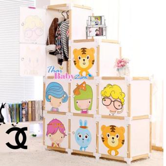 ThaiBabyZone ตู้เสื้อผ้าเด็ก ลายการ์ตูน DIY แบบโครงไม้ 9 ช่อง ThaiBabyZone ตู้เสื้อผ้าเด็ก ลายการ์ตูน DIY แบบโครงไม้ 9 ช่อง