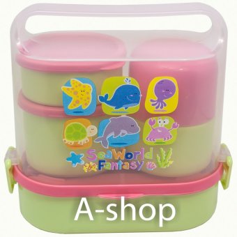 A-shop ชุดกล่องใส่อาหารเด็ก พกพา ลาย SEA WORLD FANTASY (Green/Pink) A-shop ชุดกล่องใส่อาหารเด็ก พกพา ลาย SEA WORLD FANTASY (Green/Pink)
