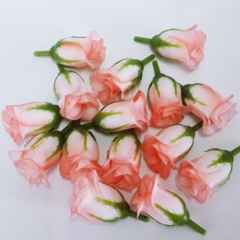Dokpikul-หัวดอกกุหลาบปลอม ดอกแย้ม ดอกไม้ผ้าประดิษฐ์ ขนาด 5ซม.แพค 100ดอก-สีโอรสก้นขาว Dokpikul-หัวดอกกุหลาบปลอม ดอกแย้ม ดอกไม้ผ้าประดิษฐ์ ขนาด 5ซม.แพค 100ดอก-สีโอรสก้นขาว