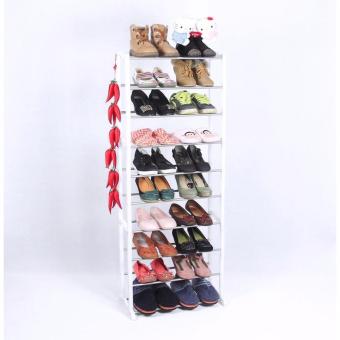 ชั้นวางรองเท้า 10 ชั้น Amazing Shoe Rack สีขาว ชั้นวางรองเท้า 10 ชั้น Amazing Shoe Rack สีขาว