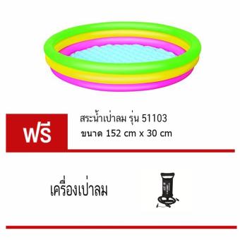 bestway สระน้ำเป่าลม ทรงกลม ขนาด 150cm X 30cm รุ่น51103 bestway สระน้ำเป่าลม ทรงกลม ขนาด 150cm X 30cm รุ่น51103
