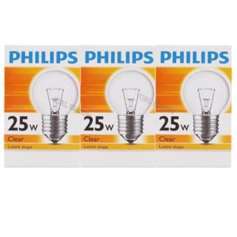 Philips แพ็คหลอดไส้ ทรงปิงปอง ใส 25W E27 x 3 ชิ้น Philips แพ็คหลอดไส้ ทรงปิงปอง ใส 25W E27 x 3 ชิ้น
