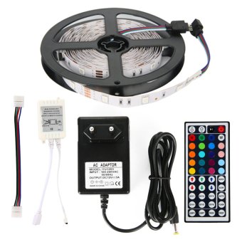 ไฟเส้น ไฟแถบ ความยาว 5m 5050 RGB 30/M LED + 12V 3A Power supply + รีโมทคอนโทรล 44key IR EU Plug ไฟเส้น ไฟแถบ ความยาว 5m 5050 RGB 30/M LED + 12V 3A Power supply + รีโมทคอนโทรล 44key IR EU Plug