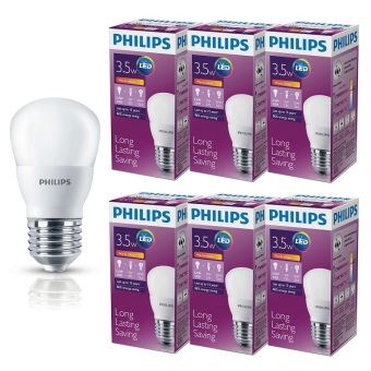 Philips หลอด LED BULB 3.5 วัตต์ ขั้ว E27 แสงวอร์มไวท์ (6 ดวง) Philips หลอด LED BULB 3.5 วัตต์ ขั้ว E27 แสงวอร์มไวท์ (6 ดวง)