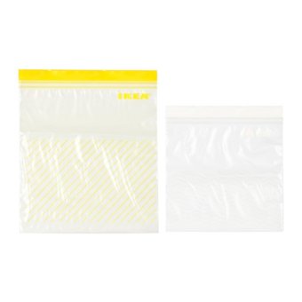 IKEA ถุงซิปล็อกสำหรับเก็บอาหารและขนม 2.5 และ 1.2 ลิตร IKEA ถุงซิปล็อกสำหรับเก็บอาหารและขนม 2.5 และ 1.2 ลิตร