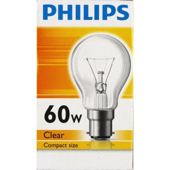 Philips หลอดไส้ ทรงปิงปอง 60W B22 ใส x 1 หลอด Philips หลอดไส้ ทรงปิงปอง 60W B22 ใส x 1 หลอด