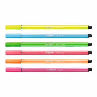STABILO Pen 68 ปากกาสีหมึกน้ำ Neon Color Fibre-Tip Pen ชุด 6 สีสีละ 2 ด้าม STABILO Pen 68 ปากกาสีหมึกน้ำ Neon Color Fibre-Tip Pen ชุด 6 สีสีละ 2 ด้าม