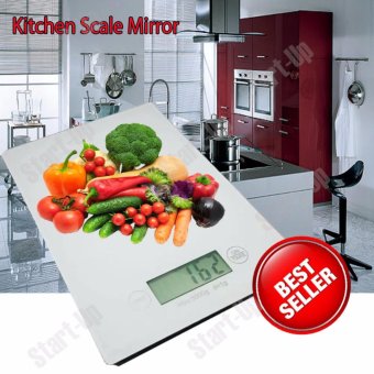 Startup เครื่องชั่งน้ำหนัก Mirror Black Kitchen Scale (สีขาว) Startup เครื่องชั่งน้ำหนัก Mirror Black Kitchen Scale (สีขาว)