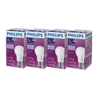 Philips หลอดไฟ LED Bulb 6 วัตต์ - สีคูลเดย์ไลท์ (6500k) (แพ็ค4) Philips หลอดไฟ LED Bulb 6 วัตต์ - สีคูลเดย์ไลท์ (6500k) (แพ็ค4)