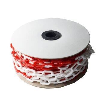 โซ่พลาสติก โซ่กั้นเขต จราจร สีขาว-แดง หนา 6 มม. ยาว 25 เมตร / Plastic Chain โซ่พลาสติก โซ่กั้นเขต จราจร สีขาว-แดง หนา 6 มม. ยาว 25 เมตร / Plastic Chain