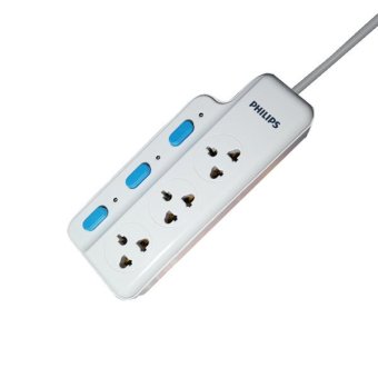 Philips รางปลั๊กไฟ 3 ช่องเสียบ (ป้องกันไฟรั่ว-ไฟเกิน) 3m./10A - White Philips รางปลั๊กไฟ 3 ช่องเสียบ (ป้องกันไฟรั่ว-ไฟเกิน) 3m./10A - White