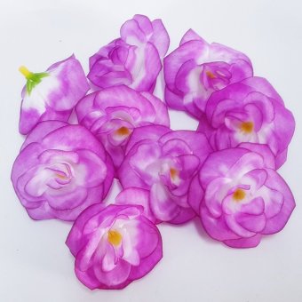Dokpikul-หัวดอกกุหลาบปลอม ดอกบาน ดอกไม้ผ้าประดิษฐ์ ขนาด 5.5ซม.แพค 100ดอก.-สีม่วง Dokpikul-หัวดอกกุหลาบปลอม ดอกบาน ดอกไม้ผ้าประดิษฐ์ ขนาด 5.5ซม.แพค 100ดอก.-สีม่วง