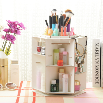 ชั้นวางเครื่องสำอางหมุนได้ 360 องศา DIY Storage Box (สีขาว) ชั้นวางเครื่องสำอางหมุนได้ 360 องศา DIY Storage Box (สีขาว)