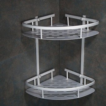 Like ENJOYSHOP Wall Mount Corner Shelf ชั้นห้องน้ำ ชั้นวางของอลูมิเนียม2ชั้น เข้ามุม Like ENJOYSHOP Wall Mount Corner Shelf ชั้นห้องน้ำ ชั้นวางของอลูมิเนียม2ชั้น เข้ามุม
