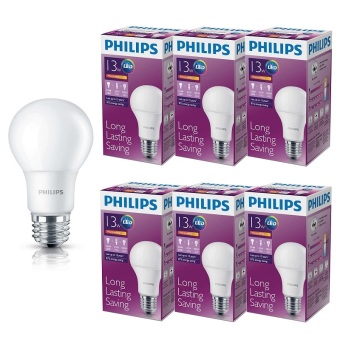 Philips หลอด LED BULB 13 วัตต์ ขั้ว E27 แสงวอร์มไวท์ (6 ดวง) Philips หลอด LED BULB 13 วัตต์ ขั้ว E27 แสงวอร์มไวท์ (6 ดวง)