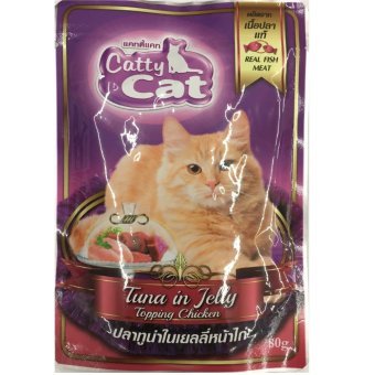 Cattycat อาหารเปียกสำหรับแมว แบบซอง รสปลาทูน่าในเยลลี่หน้าไก่ 80g ( 12 units ) Cattycat อาหารเปียกสำหรับแมว แบบซอง รสปลาทูน่าในเยลลี่หน้าไก่ 80g ( 12 units )