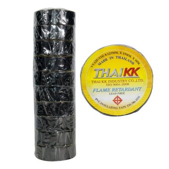 THAI KK เทปกาว เทปพันสายไฟ 10 เมตร รุ่น VTB-12F(TIS) 10ม้วน (สีดำ) THAI KK เทปกาว เทปพันสายไฟ 10 เมตร รุ่น VTB-12F(TIS) 10ม้วน (สีดำ)