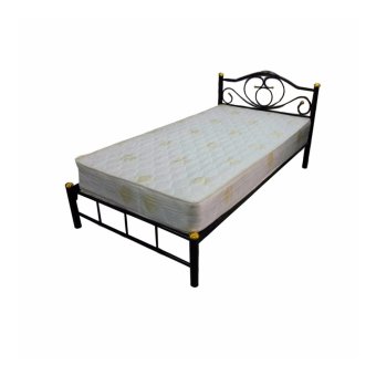DAXTONเตียงเหล็ก ขา 2 นิ้ว ขนาด 3.5 ฟุต+ที่นอนสปริง รุ่น Bed with mattress 3.5 (สีดำ) DAXTONเตียงเหล็ก ขา 2 นิ้ว ขนาด 3.5 ฟุต+ที่นอนสปริง รุ่น Bed with mattress 3.5 (สีดำ)