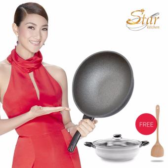 Star Kitchen กระทะเคลือบ Inoble 11 ชั้น แถมฟรี ชุดหม้อสุกี้ พร้อมตะหลิวไม้ Star Kitchen กระทะเคลือบ Inoble 11 ชั้น แถมฟรี ชุดหม้อสุกี้ พร้อมตะหลิวไม้
