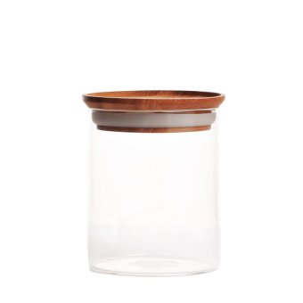 Chabatree Boro cylinder jar ขวดโหลแก้ว ฝาไม้ ขนาด 580cc Chabatree Boro cylinder jar ขวดโหลแก้ว ฝาไม้ ขนาด 580cc