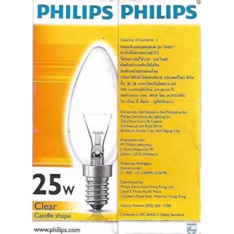 PHILIPS หลอดไฟอินแคนเดสเซนต์ ฟิลลิปส์ รุ่น อำปา 25 วัตต์ หลอดใส (10 หลอด/แพ็ค) PHILIPS หลอดไฟอินแคนเดสเซนต์ ฟิลลิปส์ รุ่น อำปา 25 วัตต์ หลอดใส (10 หลอด/แพ็ค)