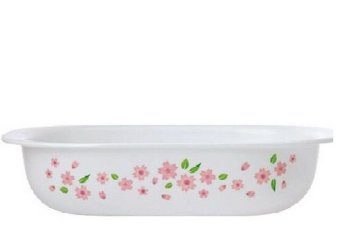 Corelle Light ถาดอบแก้วพร้อมฝา รุ่น D-64-SR ลายซากุระ - สีขาว Corelle Light ถาดอบแก้วพร้อมฝา รุ่น D-64-SR ลายซากุระ - สีขาว