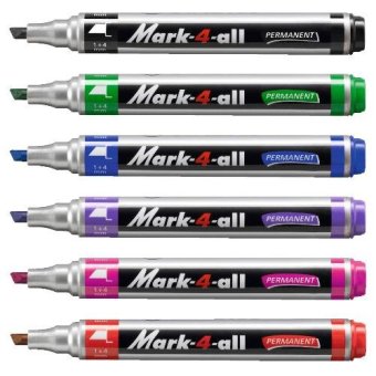 STABILO Mark 4 all 653 ปากกาเคมีอเนกประสงค์ หัวตัด ชุด 6 สี STABILO Mark 4 all 653 ปากกาเคมีอเนกประสงค์ หัวตัด ชุด 6 สี