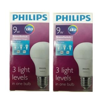 Philips หลอด LED Bulb Scene Switch Dim Tone 9W หลอดไฟหรี่แสงได้ 3 ระดับ แสงเดย์ไลท์ (2 หลอด) Philips หลอด LED Bulb Scene Switch Dim Tone 9W หลอดไฟหรี่แสงได้ 3 ระดับ แสงเดย์ไลท์ (2 หลอด)
