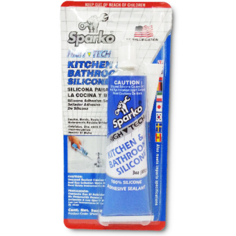 Sparko กาวซิลิโคน สำหรับติดกระจก กระเบื้อง หรือไม้ และใช้ซ่อมแซมห้องครัวและห้องน้ำ KITCHEN & BATHROOM SILICONE 85g Sparko กาวซิลิโคน สำหรับติดกระจก กระเบื้อง หรือไม้ และใช้ซ่อมแซมห้องครัวและห้องน้ำ KITCHEN & BATHROOM SILICONE 85g