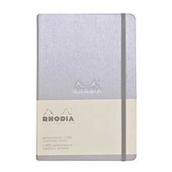 Rhodia WEBNOTEBOOK สมุดโน๊ตปกแข็งอย่างดี ขนาด A 5 14 x 21 ซ.ม. มีเส้น รุ่น 118607 (สีเงิน) พร้อมสายรัดและผ้าริบบิ้นสำหรับคั่นหน้า Rhodia WEBNOTEBOOK สมุดโน๊ตปกแข็งอย่างดี ขนาด A 5 14 x 21 ซ.ม. มีเส้น รุ่น 118607 (สีเงิน) พร้อมสายรัดและผ้าริบบิ้นสำหรับคั่นหน้า