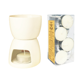 Aroma & More เตาเผาน้ำมันหอมระเหย เตาฟองดูว์ ขนาดสูง 10.5 ซม. - สีขาว (พร้อมเทียน) Aroma & More เตาเผาน้ำมันหอมระเหย เตาฟองดูว์ ขนาดสูง 10.5 ซม. - สีขาว (พร้อมเทียน)