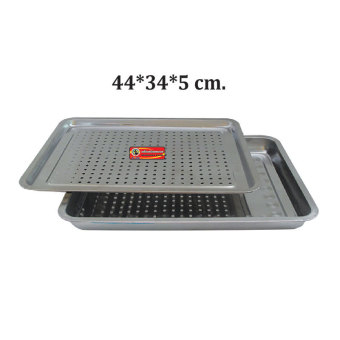 KingBird ถาดเหลี่ยมพร้อมตะแกรงเจาะรูสแตนเลส 35 cm. รุ่น KB-TP14535 (สีเงิน) KingBird ถาดเหลี่ยมพร้อมตะแกรงเจาะรูสแตนเลส 35 cm. รุ่น KB-TP14535 (สีเงิน)